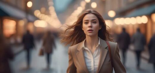 девушка спешит